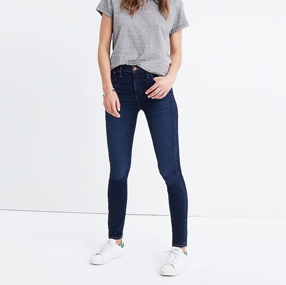 Madewell 10" High Rise Skinny Jeans Stretchy Dark Wash New Womens Size 26 Denim